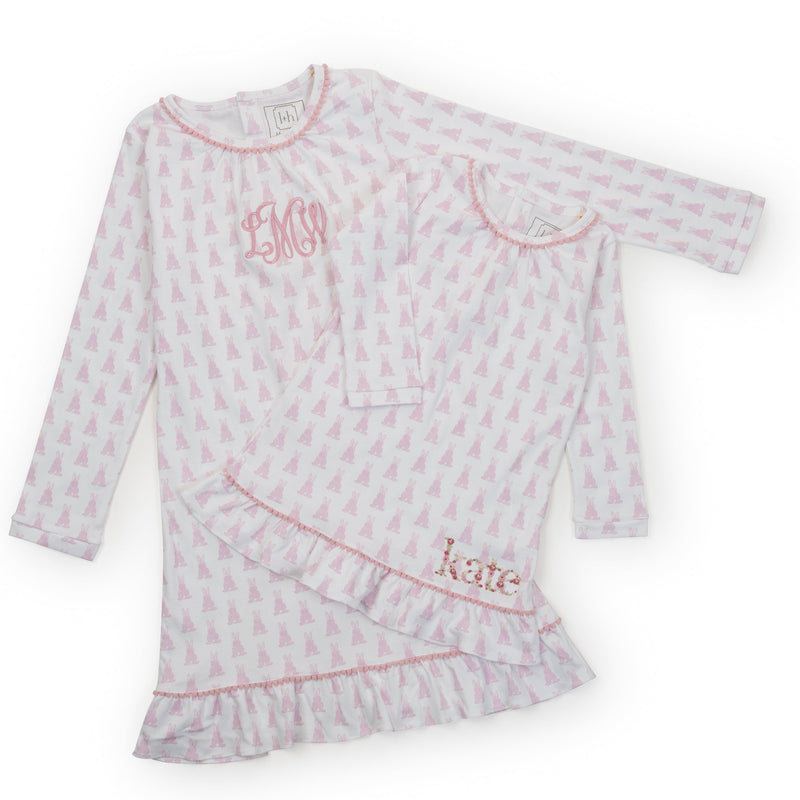 Carlin Girls' Pima Cotton Dress - Bunny Tails Pink