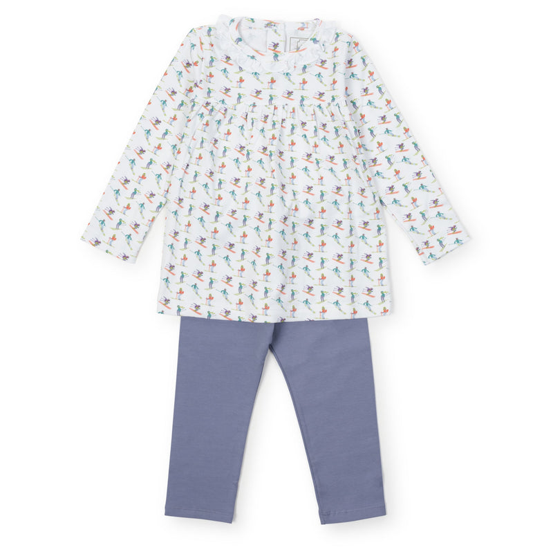 Ivy Set Girls' Pima Cotton Legging Set - Hitting the Slopes