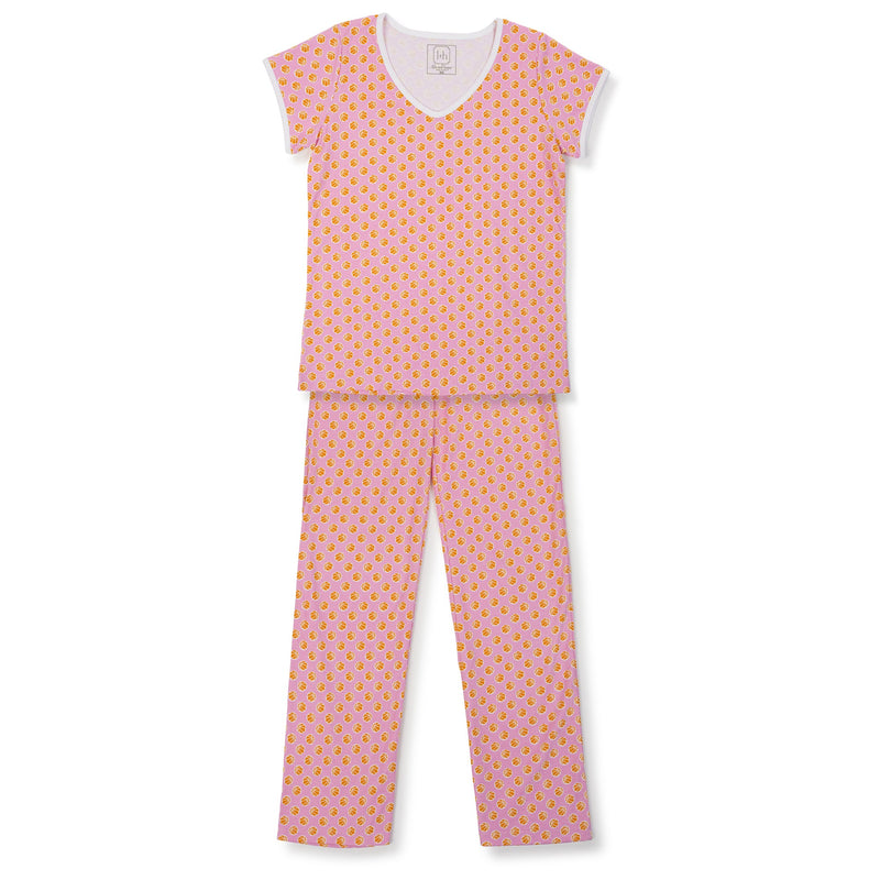 Marcia Women's Pima Cotton Pajama Pant Set - Hoop it up Pink