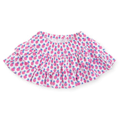 Maggie Girls' Tiered Pima Cotton Skirt - Pink Pineapple