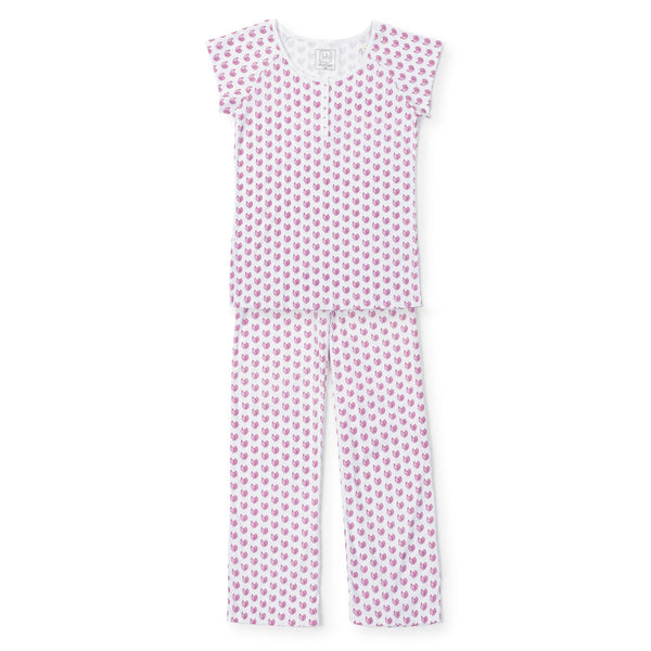 Mamie Women's Pima Cotton Pajama Pant Set - Turkey Trot Pink