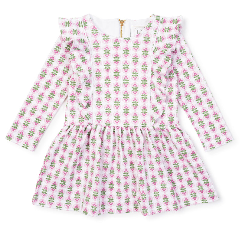Olivia Girls' Pima Cotton Dress - Hearts in Bloom
