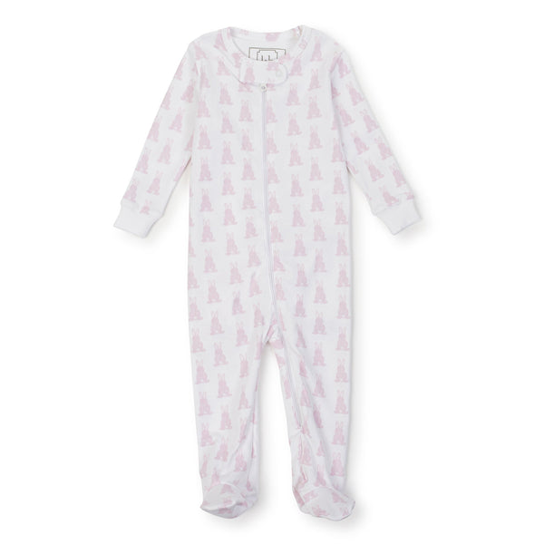 Parker Pima Cotton Zipper Pajama - Bunny Tails Pink