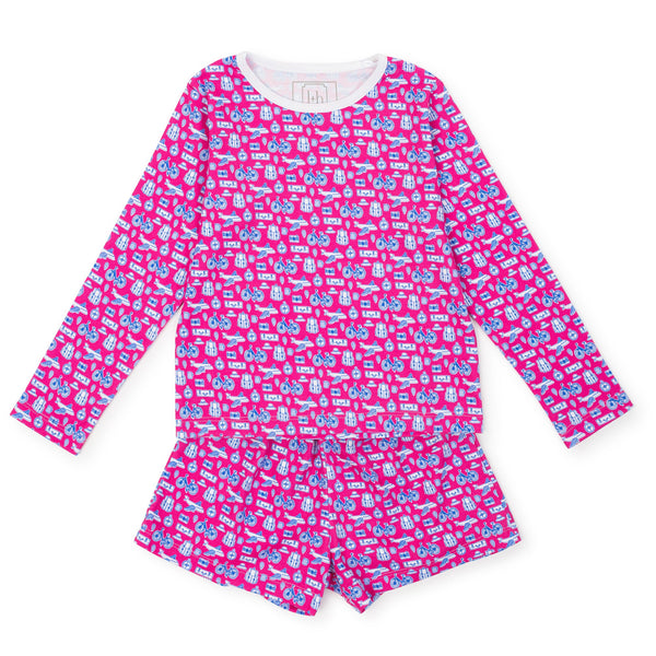Sophie Girls' Pima Cotton Short Set - Bon Voyage Pink